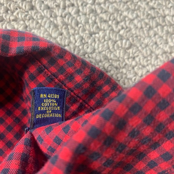 Ralph Lauren Mens Shirt Size XL Red/Blue Gingham Button Down Long Sleeves - Picture 9 of 12